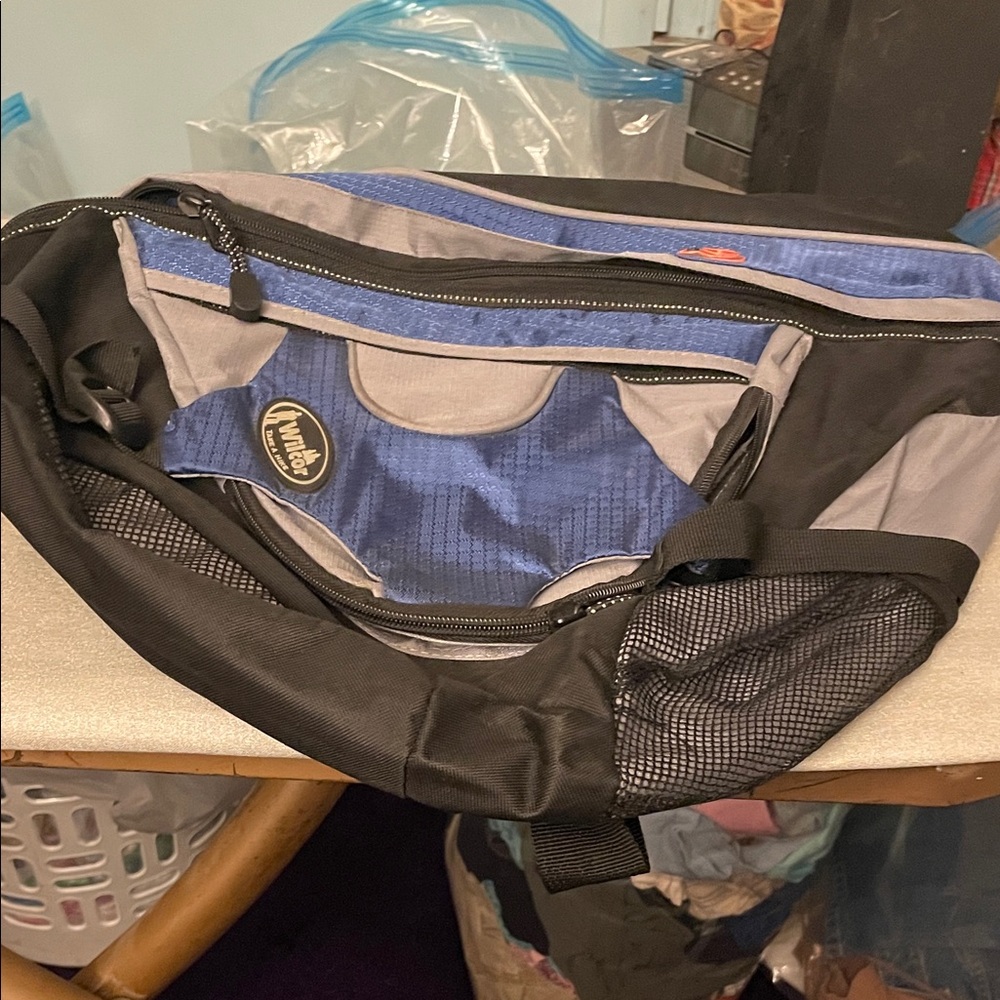 Blue and Black Men's Duffel Bag